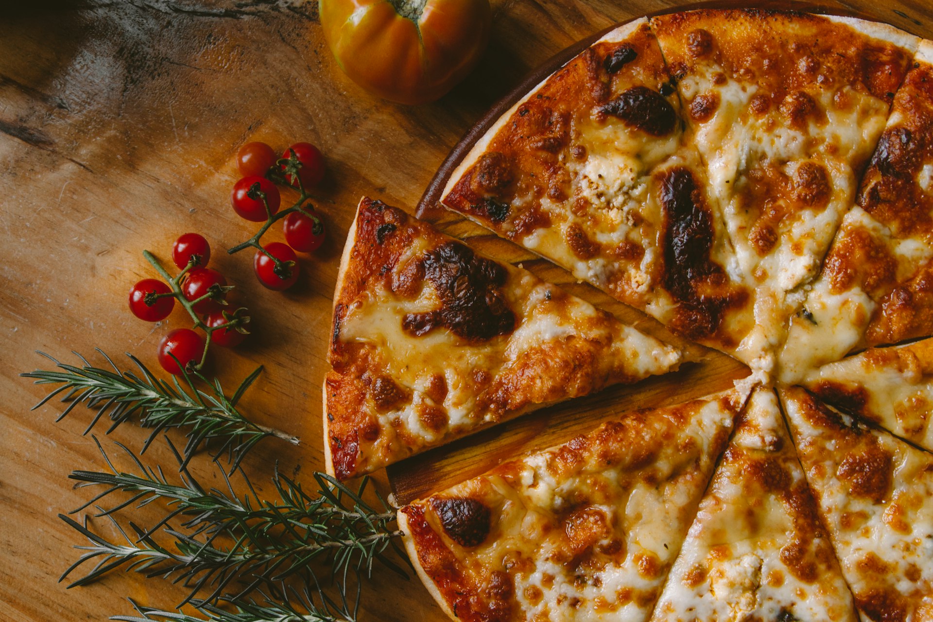 Variety of pizzas